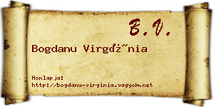 Bogdanu Virgínia névjegykártya